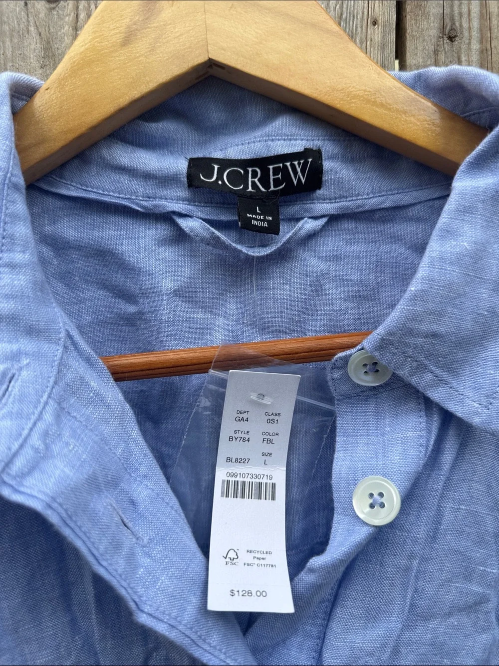 J. Crew linen capitaine shirt dress NWT
